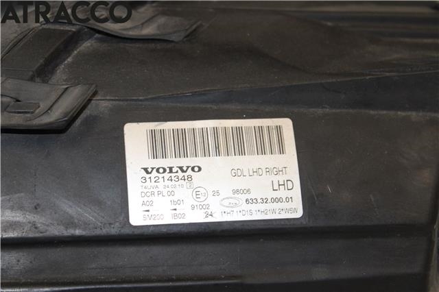 Frontlykt høyre halogen til Volvo S80 2006-2013 (Type II, Fase 1)  (31214320|)