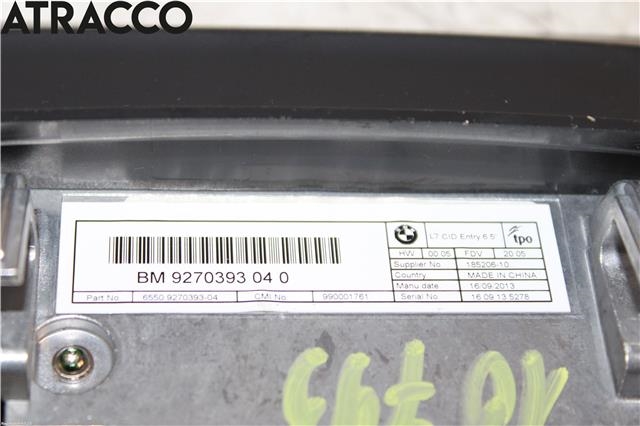 Instrument kjørecomputer til BMW 3-Serie 2012-2018 (F30/F31/F34) (F30/F31/F34) (65509270393|)