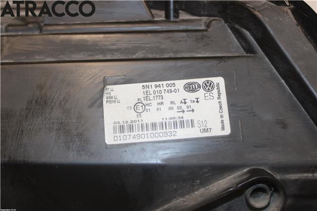 Frontlykt venstre halogen til VW Tiguan 2011-2016 (Type I, Fase 2) (5N1941005C|)