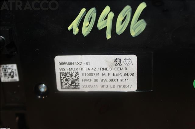 Varmeapparat betjening til Peugeot 508 2011-2014 (Type I, Fase 1) (6155JZ|)