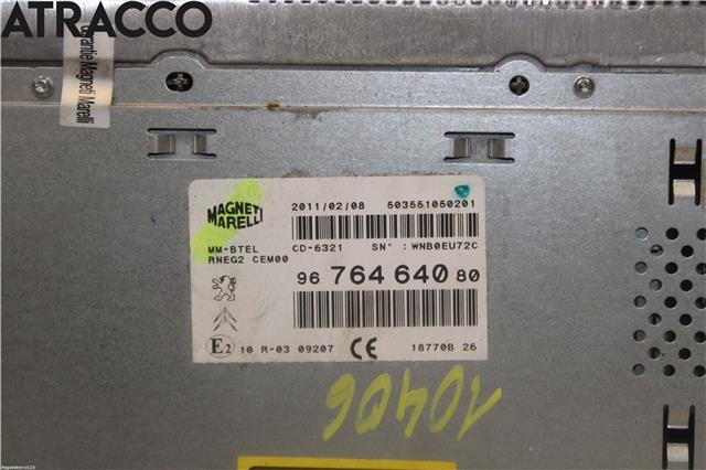 Bilstereo til Peugeot 508 2011-2014 (Type I, Fase 1) (660420|)