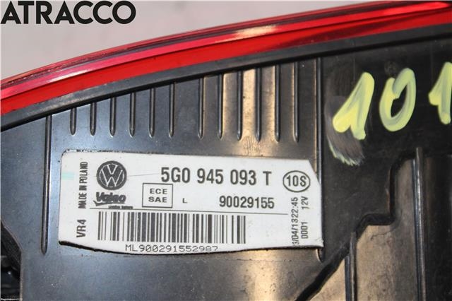Baklykt venstre indre til VW Golf VII 2012-2017 (Fase 1)  (5G0945093AE|)