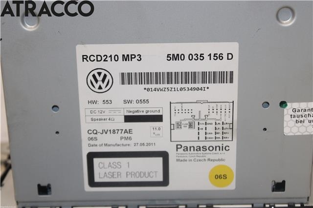 Bilstereo til VW Polo 2009-2014 (Type V, Fase 1)  (5M0035156D|)