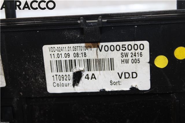 Instrumentpanel til VW Touran 2007-2010 (Type I, Fase 2)  (1T0920874AX|)