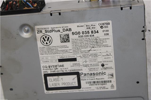 Bilstereo til VW Golf VII 2012-2017 (Fase 1)  (5G0035834|)