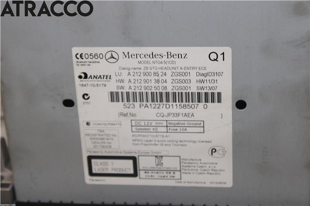 Bilstereo til Mercedes E-Klasse 2013-2016 (Fase 2) (W212) (W212) (A2129008524|)