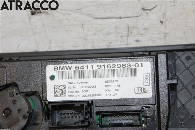 Varmeapparat betjening til BMW 3-Serie 2005-2011 (E90/E91/E92/E93) (E90/E91/E92/E93) (64119199260|)