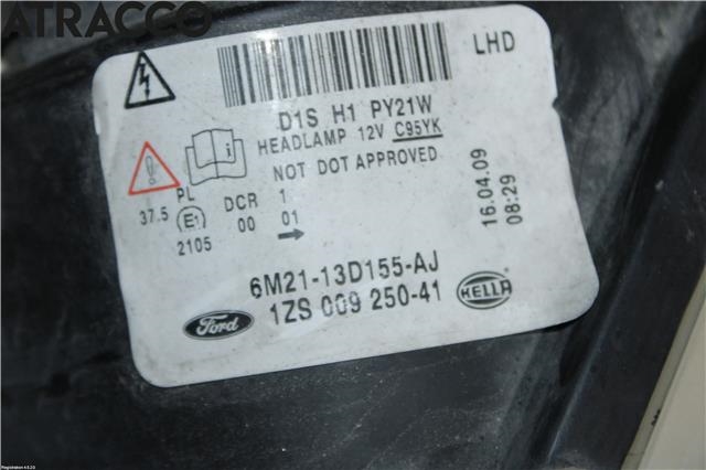 Frontlykt venstre halogen til Ford S-Max 2006-2010 (Type I, Fase 1)  (6M2113006AH|)
