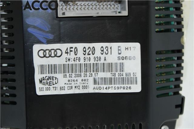 Instrumentpanel til Audi A6 2005-2008 (Type III, Fase 1) (C6) (C6) (4F0920934GX|)