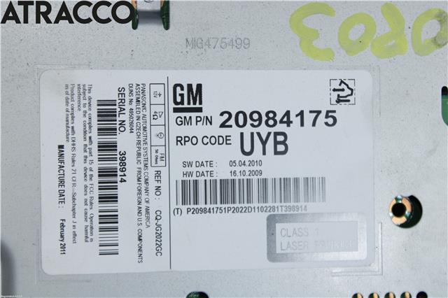 Bilstereo til Opel Meriva B 2010-2017  (20984175|)