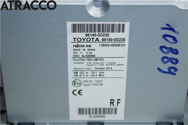 Bilstereo til Toyota Yaris 2014-2020 (Type III, Fase 2)  (861400D230|)