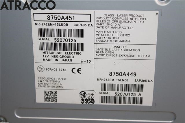 Bilstereo til Opel Astra K 2015-->>  (8750A451|)