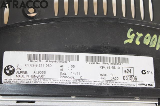 Instrument kjørecomputer til BMW 3-Serie 2005-2011 (E90/E91/E92/E93) (E90/E91/E92/E93) (65829224346|)