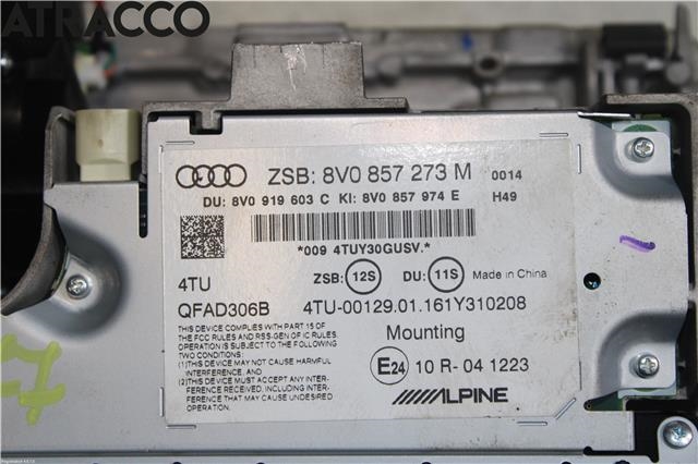 Instrument kjørecomputer til Audi A3 2012-2016 (Type III, Fase 1)  (8V0857273M|)