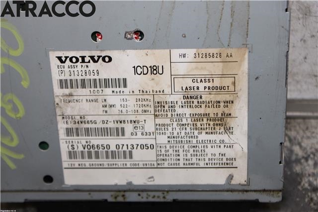 Bilstereo til Volvo V50 2007-2012 (Fase 2)  (36050356|)
