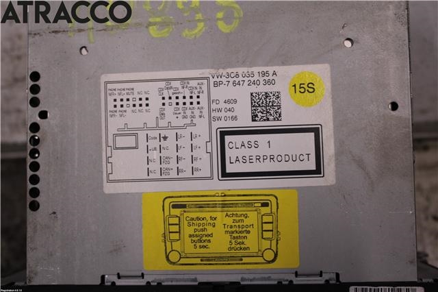 Bilstereo til VW Golf VI 2008-2012 (3C8057195AX|)