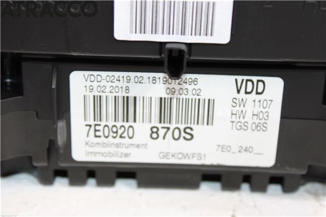 Instrumentpanel til VW Transporter / Caravelle 2015-2019 (T6) (T6) (7E0920870S|)