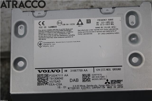 Bilstereo til Volvo V90 / V90 CC / S90 2016-->>  (36003119|)