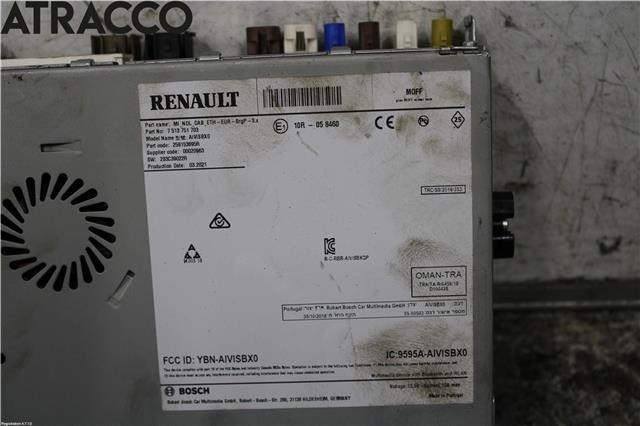 Bilstereo til Renault Captur 2020-->> (Type II)  (259153695R|)