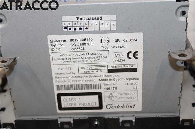 Bilstereo til Toyota Avensis 2009-2015 (Type III, Fase 1)  (8612005150|)