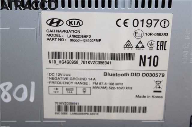 Bilstereo til Hyundai i30 2017-2020 (Type III) (96550G4100PMP|)