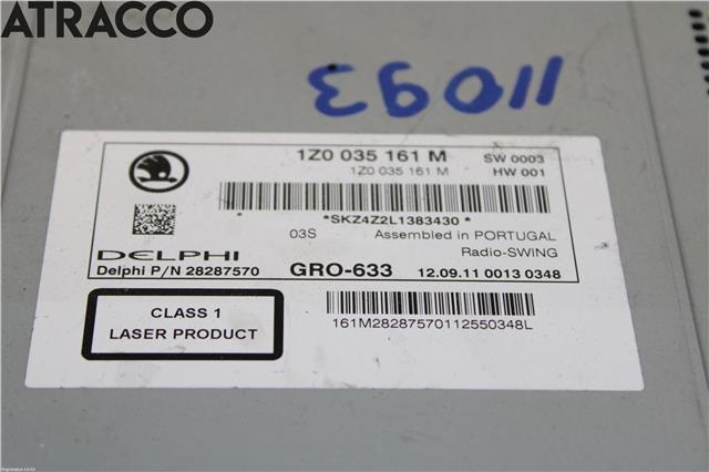 Bilstereo til Škoda Yeti 2009-2013 (Fase 1)  (1Z0035161M|)