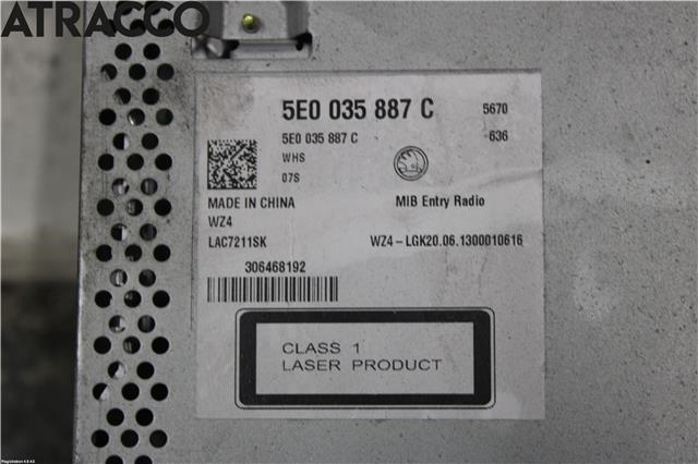 Bilstereo til Škoda Octavia 2013-2016 (Type III, Fase 1)  (5E0035872|)