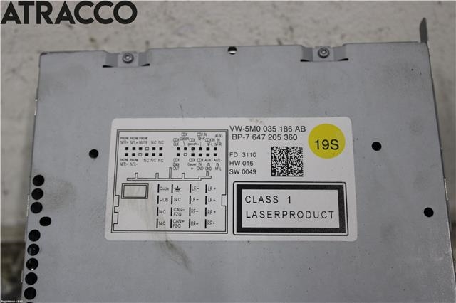 Bilstereo til VW Golf, Plus/Cross 2009-2013 (Fase 2)  (5M0035186AB|)