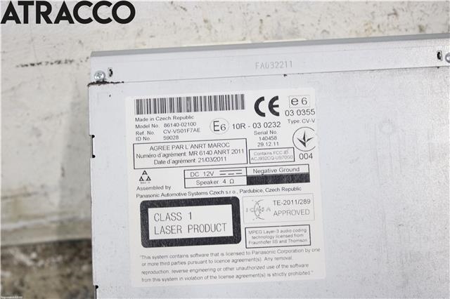 Bilstereo til Toyota Auris 2010-2012 (Type I, Fase 2)  (8614002100|)