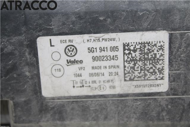 Frontlykt venstre halogen til VW Golf VI 2008-2012  (5G1941005|)