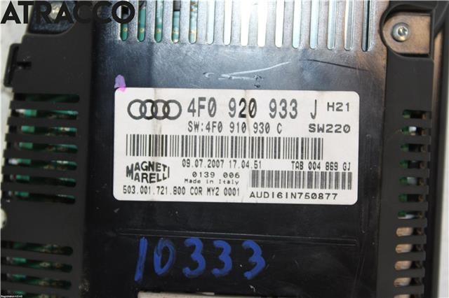 Instrumentpanel til Audi A6 2005-2008 (Type III, Fase 1) (C6) (C6) (4F0920934GX|)