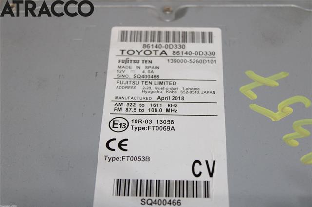 Bilstereo til Toyota Yaris 2014-2020 (Type III, Fase 2)  (861400D330|)