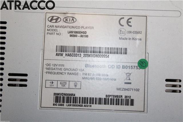 Bilstereo til Hyundai i40 2012-2017  (96560A6100|)