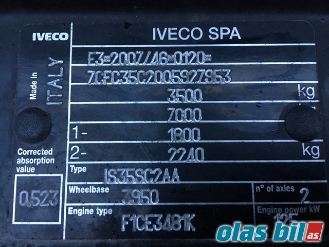 Iveco Daily 2011-2014 (Type V) , Motorkode: F1CE3481 E5 F1CE3481, Girkassekode: 2840.6 OD