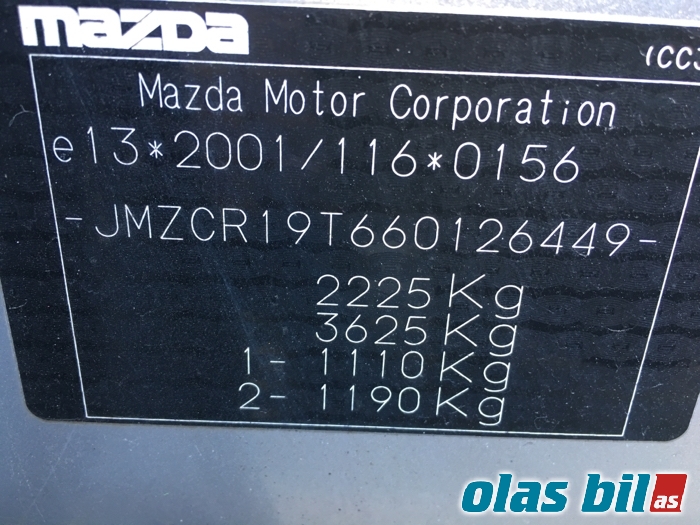 Mazda 5 2005-2010 (Type I) , Motorkode: RF7J, Girkassekode: 