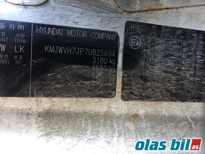 Hyundai H-1 1998-2005 (Type I, Fase 1) , Motorkode: D4CB-L, Girkassekode: 
