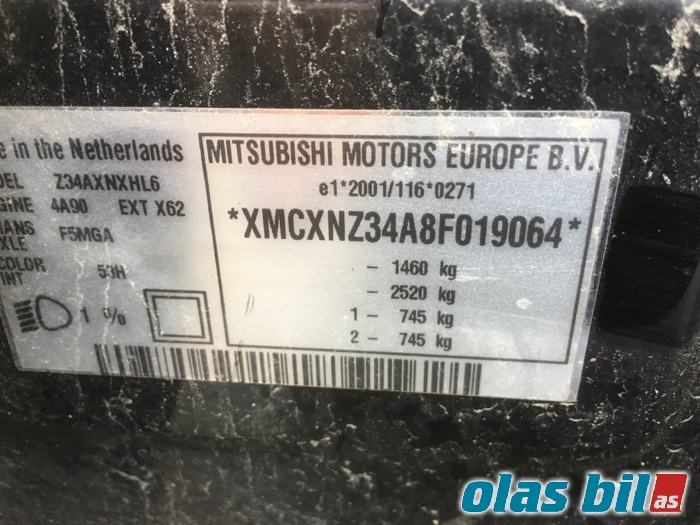 Mitsubishi Colt 2004-2008 (Type VII, Fase 1) , Motorkode: 4A90, Girkassekode: 