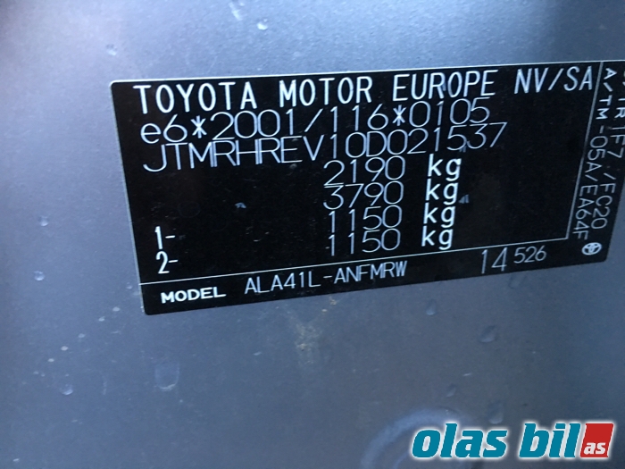 Toyota RAV4 2013-2015 (Type IV, Fase 1) , Motorkode: 1AD-FTV, Girkassekode: