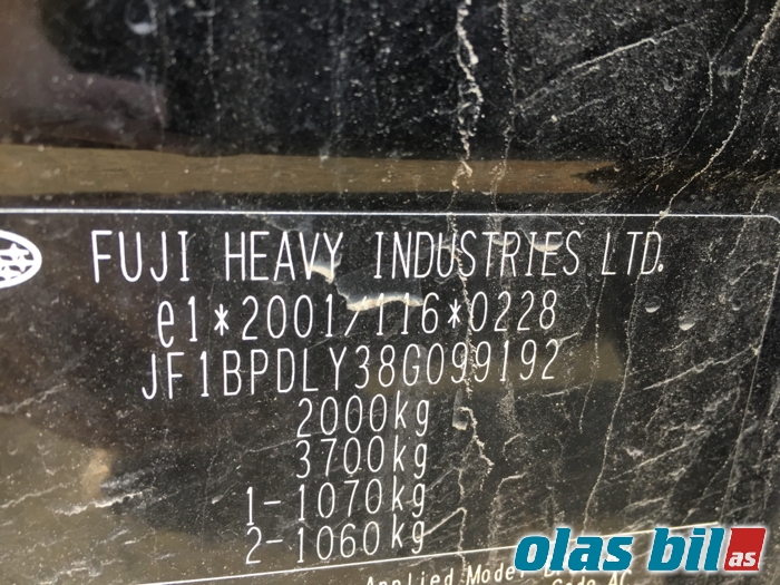 Subaru Legacy 2007-2009 (Type IV, Fase 2) , Motorkode: EE20Z, Girkassekode: 