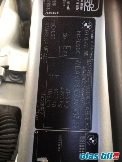 BMW X1 2009-2015 (E84) (E84), Motorkode: N47 D20 C, Girkassekode: GA6HP-19Z