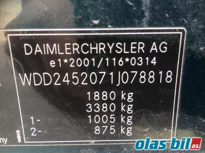 Mercedes B-Klasse 2005-2008 (Fase 1) (W245) (W245), Motorkode: OM 640.940, Girkassekode: 722800 00 132907