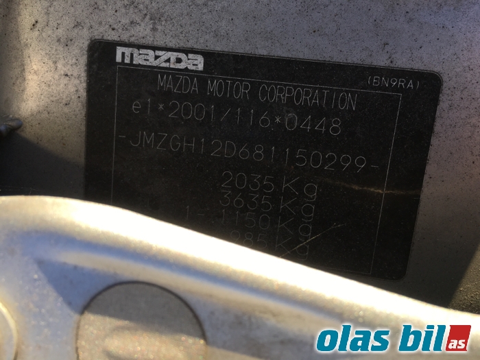 Mazda 6 2008-2010 (Type II, Fase 1) , Motorkode: RF, Girkassekode: