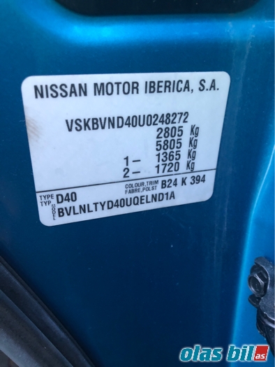 Nissan Navara 2005-2010 (Fase 1) (D40) (D40), Motorkode: YD25DDTI, Girkassekode: 
