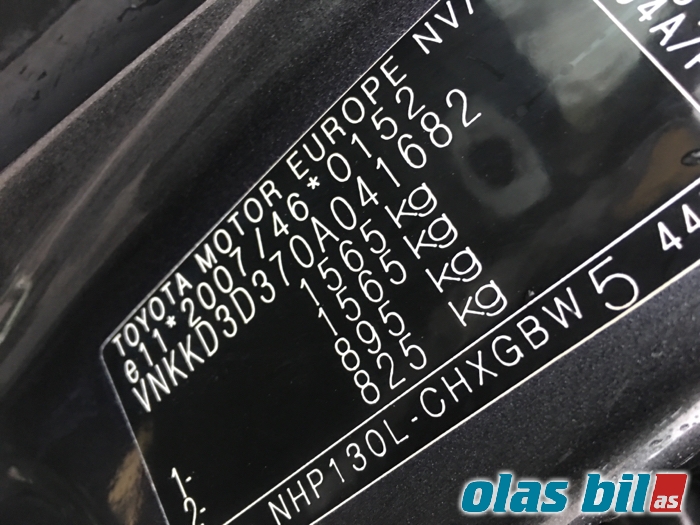 Toyota Yaris 2012-2014 (Type III, Fase 1) , Motorkode: 1NZ-FXE, Girkassekode: 3090052010