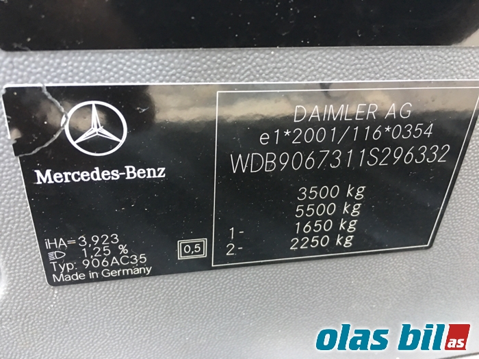 Mercedes Sprinter 2006-2013 (Fase 1) (906) (906), Motorkode: OM646.985, Girkassekode: