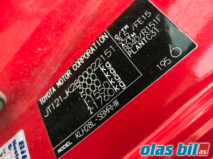 Toyota Hiace 2007-2012 (Fase 3) , Motorkode: 2KD-FTV, Girkassekode:
