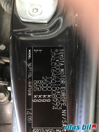 Toyota Urban Cruiser 2009-2014 , Motorkode: 1ND-TV, Girkassekode: 
