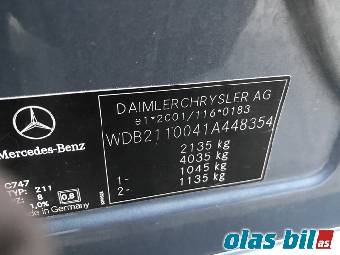 Mercedes E-Klasse 2002-2006 (Fase 1) (W211) (W211), Motorkode: OM646.951, Girkassekode: