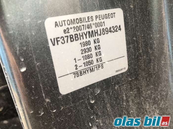 Peugeot Partner 2015-2019 (Type II, Fase 2) , Motorkode: BHY, Girkassekode: