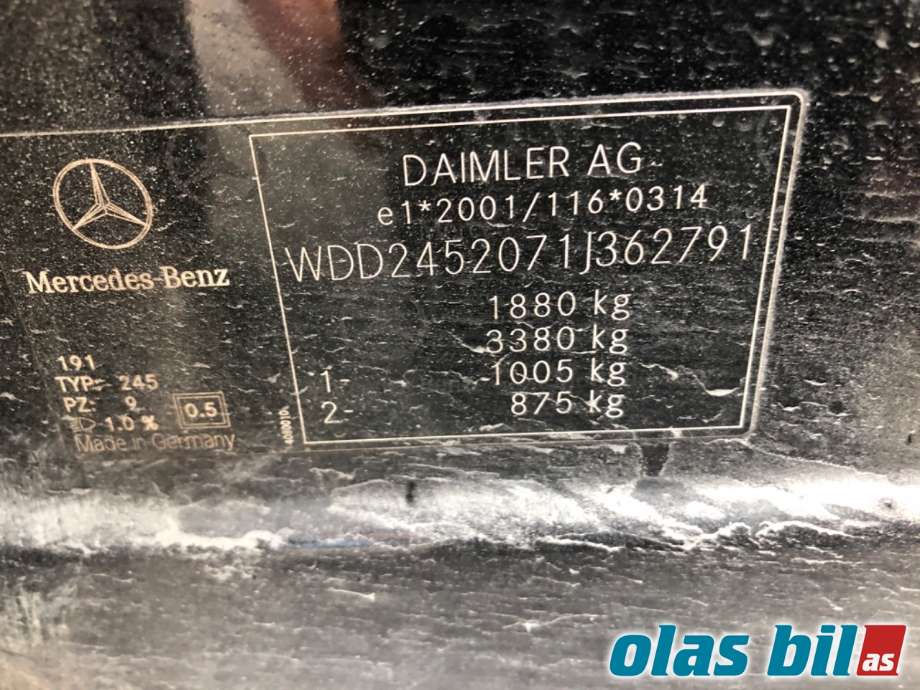 Mercedes B-Klasse 2008-2011 (Fase 2) (W245) (W245), Motorkode: OM640.940, Girkassekode: